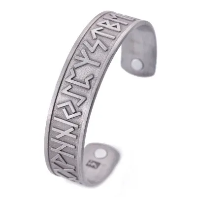 

Q908 Viking Celtic Norse 24 Runes Knot Bracelet Megnetic Care Cuff Bracelets & Bangles