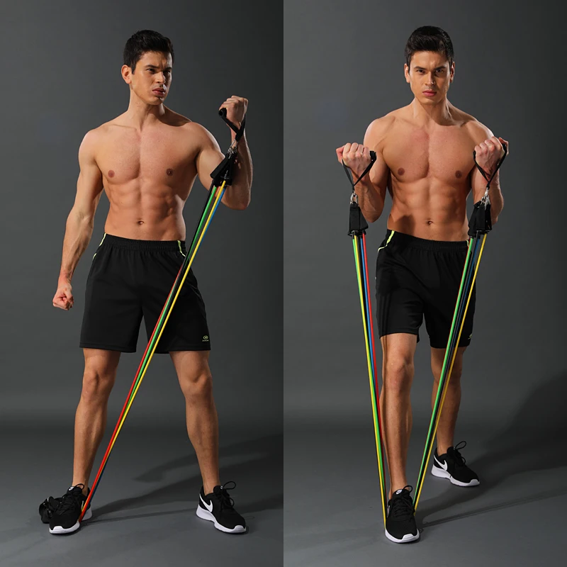 

11 Pcs/Set Latex Resistance Bands fit Training Body Exercise Yoga Tubes Pull Rope Chest Expander Pilates Fitness with Bag