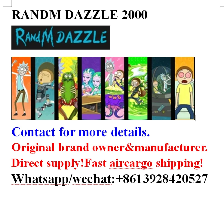 

RandM dazzle 2000 new models arrival box package oem, 12