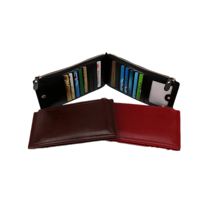 

Hot sale nice price fashion OEM Design Gift Box Package Men's Genuine PU leather Wallets