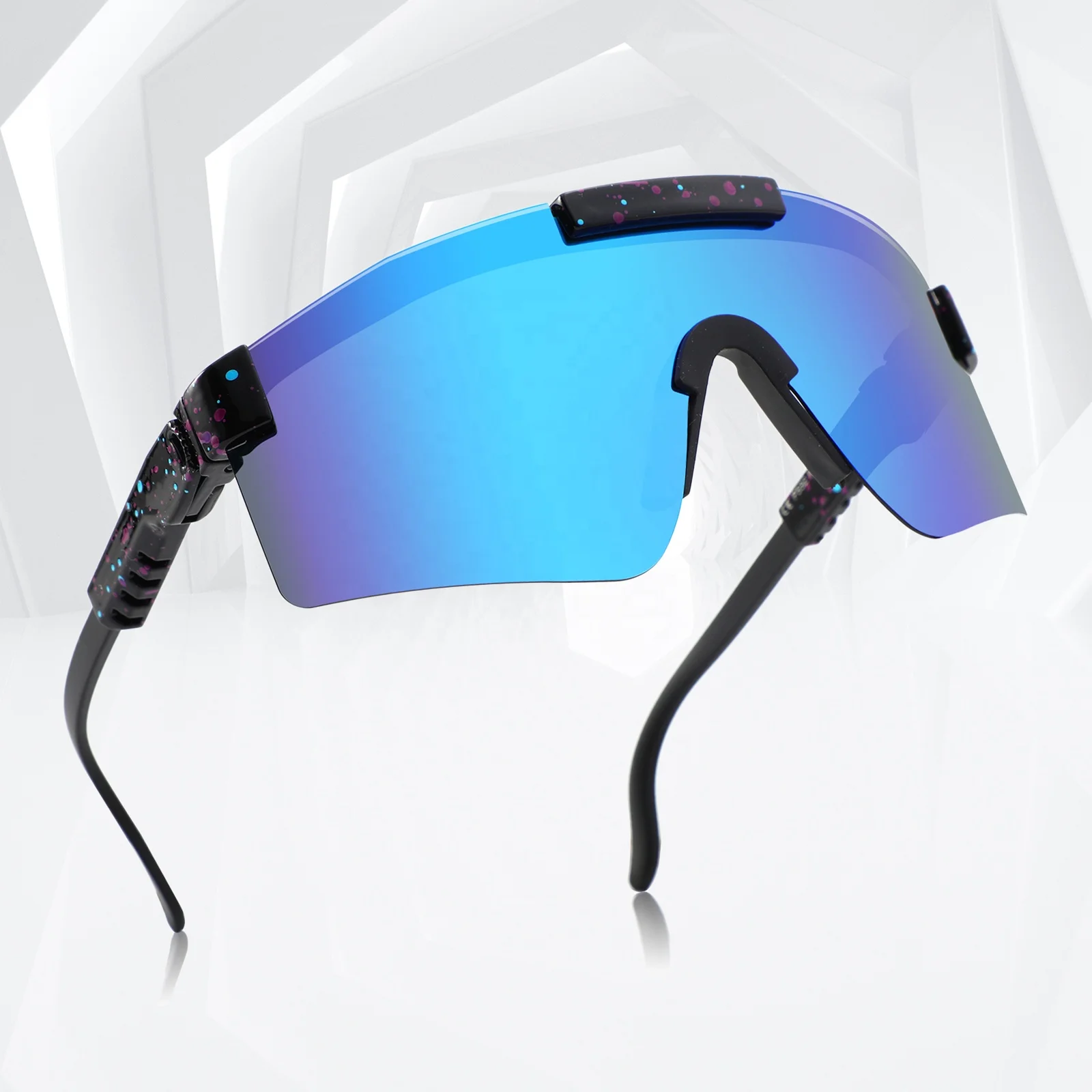 

2021 Windproof UV400 Eyewear outdoor running oversized sport big frame cycling sunglasses polarized, Custom colors