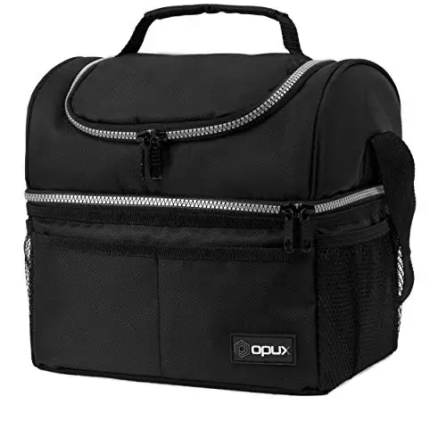 

Waterproof men foiled cooler bag double deck shoulder strap women lunch bag