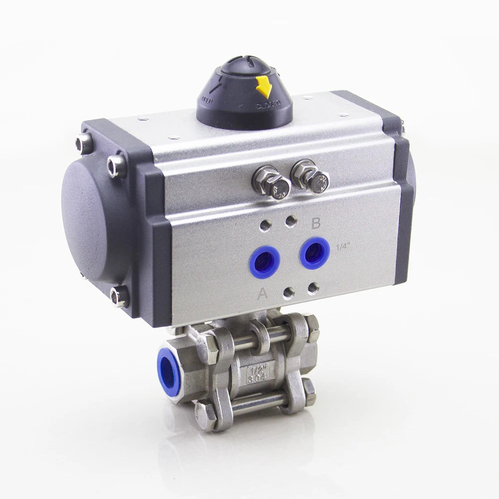 AT Series Pneumatic Butterfly Valve Rotary Actuator Piston Fast Double Acting 2 Way Pneumatic Ball Valve Actuator