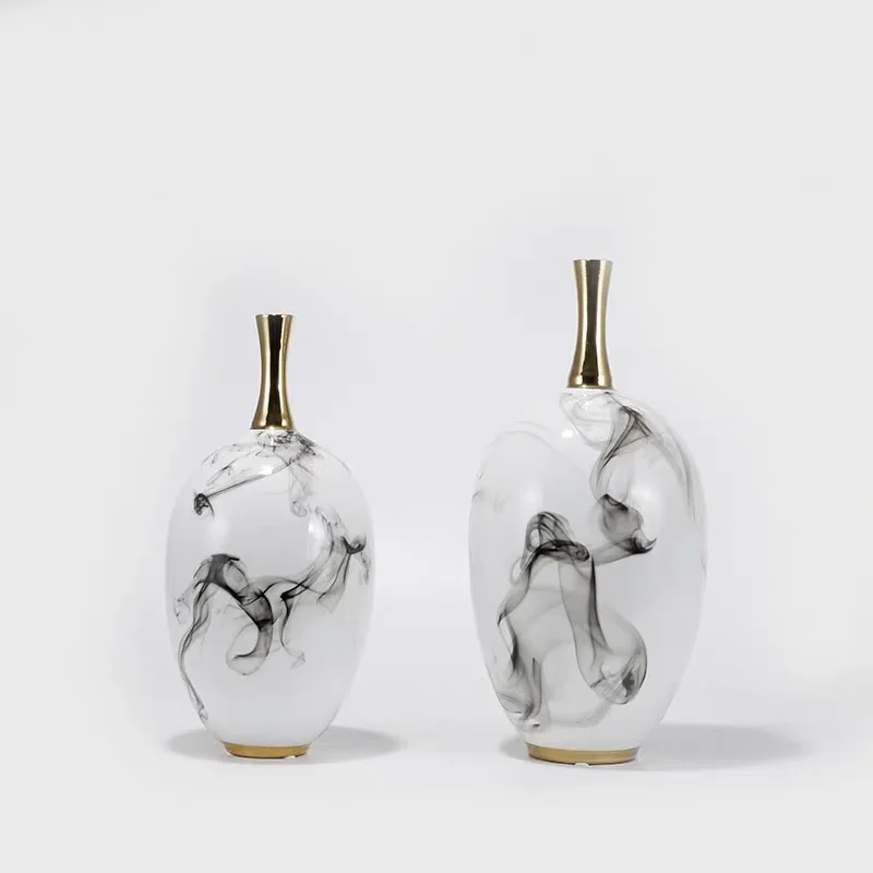

Luxury New Chinese Painting Modern Porcelain & Ceramic Flower Vase for Home Decoration, White