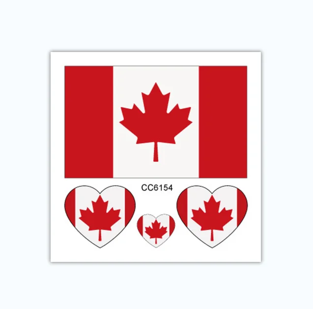 

Canada flag tattoo stickers, Cmyk