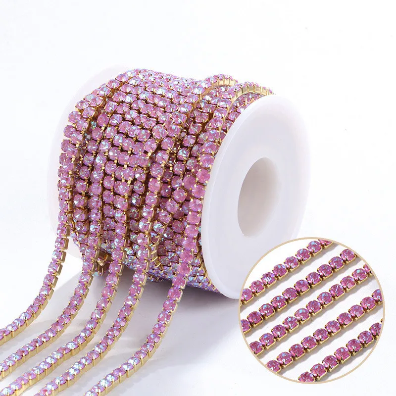 

JC crystal fashion DIY jewelry crystal rhinestone trimming accessories , colorful crystal rhinestone cup chain, Choose from color options