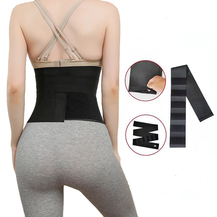 

Custom Logo Bandage Tummy Belly Wrap Around Invisible Waist Wraps For Stomach,Waist Trainer For Women, Black