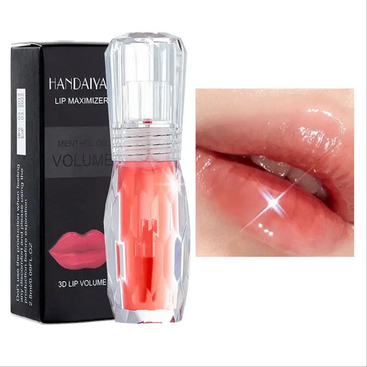 

HANDAIYAN Natural Mint Plump Moisturizing Lip Gloss 3D Volume Crystal Jelly Color Toot Lip gloss Moisturizing