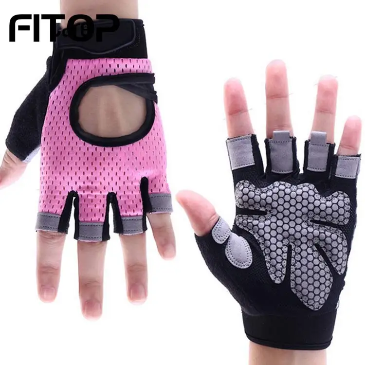 

Fitness workout gym exercise gloves with wrist support bodybuilding custom logo popular, Black grey pink