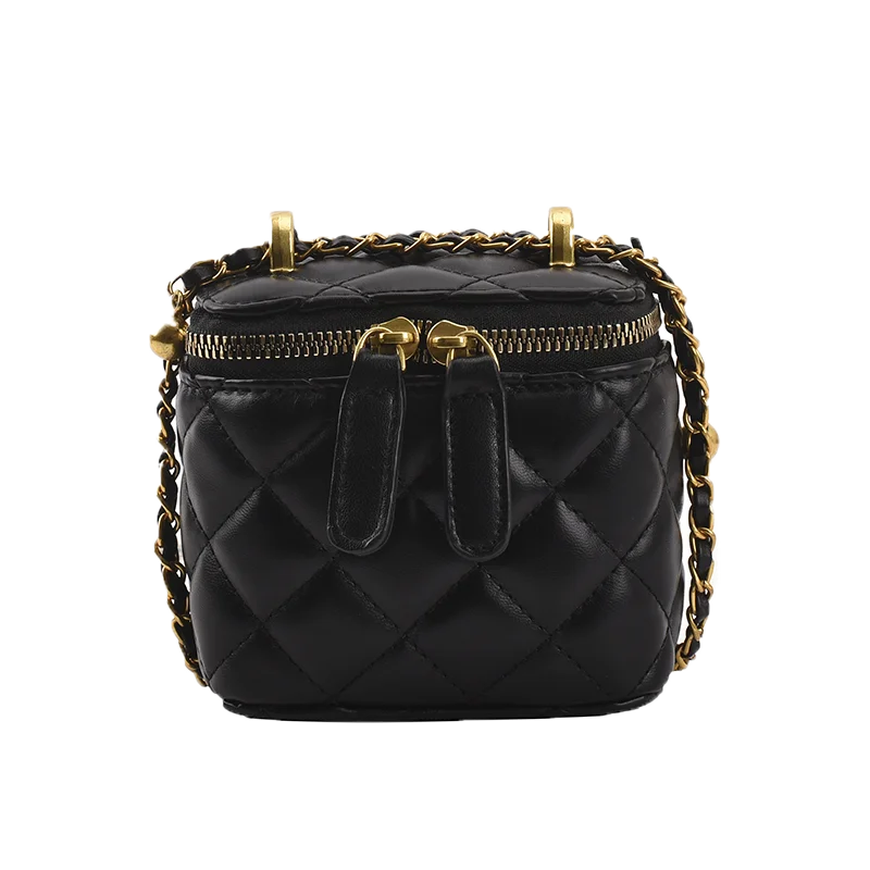 

New fashion chain style square bucket handbag well-known designer design shoulder messenger bag lady handbag, Black, blue, beige