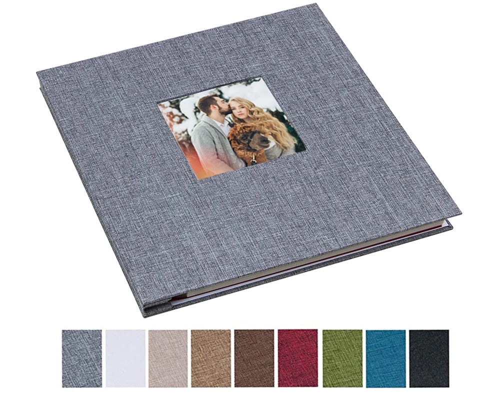 

linen self adhesive photo album wedding with 40 self stick pages