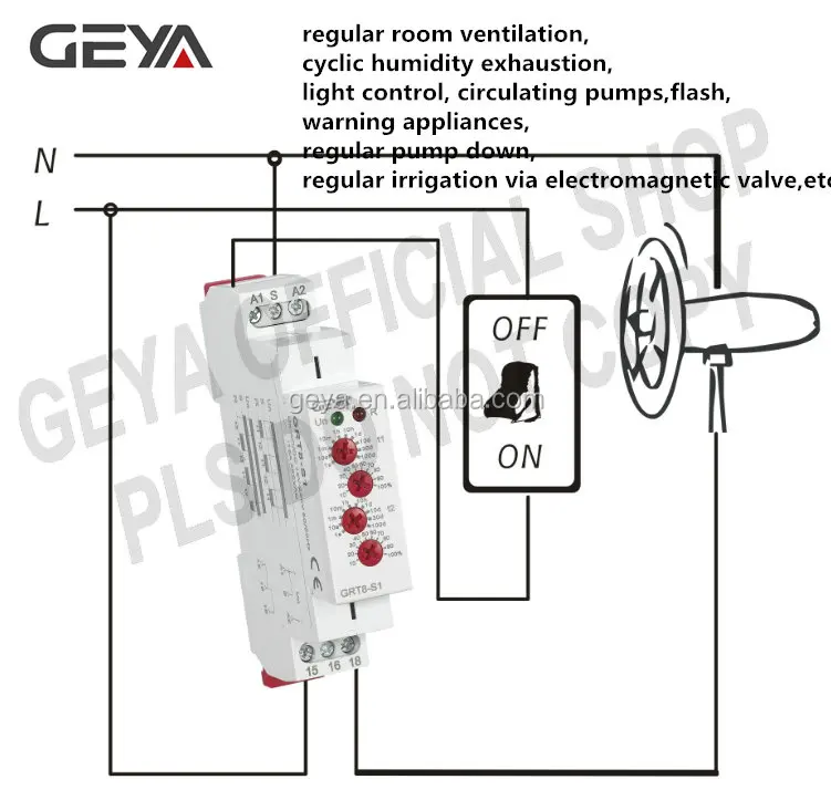 ON//Off Repeat Set Cycle Control Relay AC 230V-GRT8-S1 Goick Mini Asymmetric Cycle Timer Cycle Timer Relay