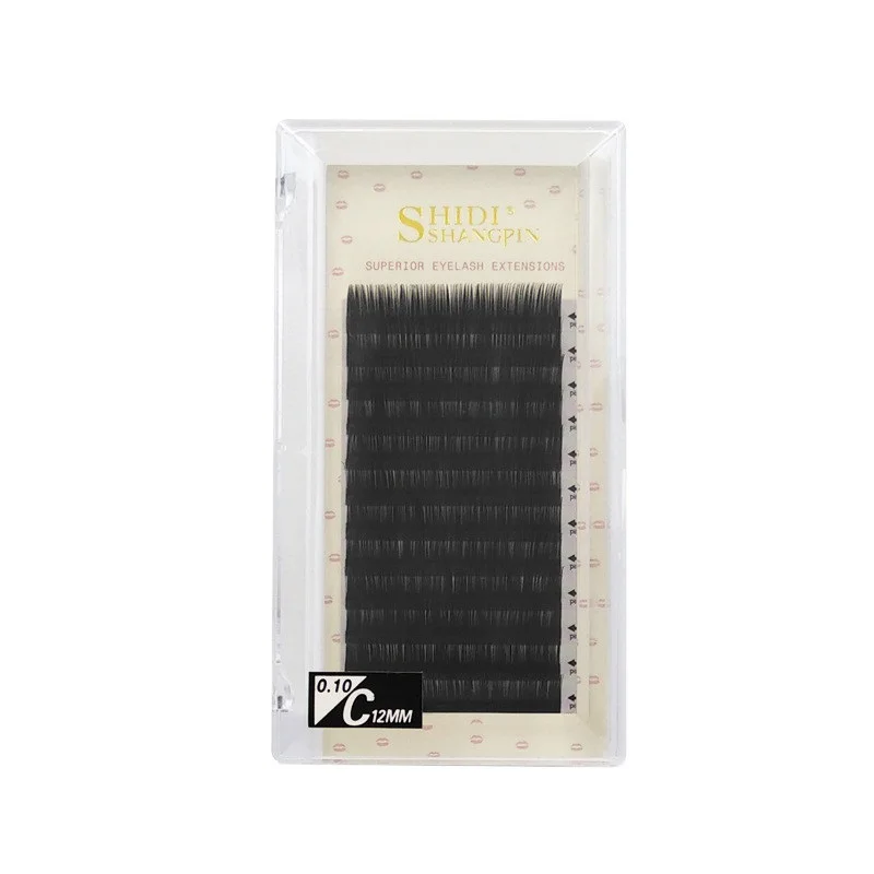 

high quality 12 rows thickness 0.08 to 0.13mm faux mink eyelashes soft individual eyelash lashes extension, Black