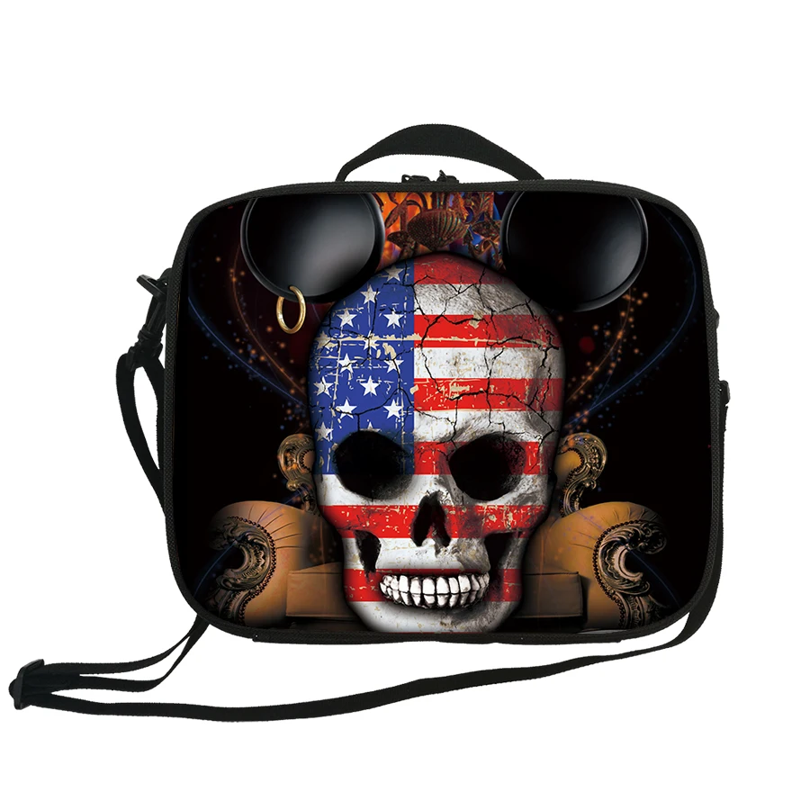 

Wholesale Halloween zip lunch bag waterproof lightweight skull printed lunch bag thermal insulated bag for lunch dinner pic