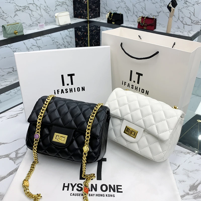 

2021 new embroidery thread female bag chain shoulder messenger bag