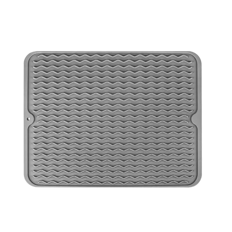 

Dishwasher Safe Sink Drain Mats and Protectors Kitchen Non-Slip Silicone Dish Drying Mat, Grey/black