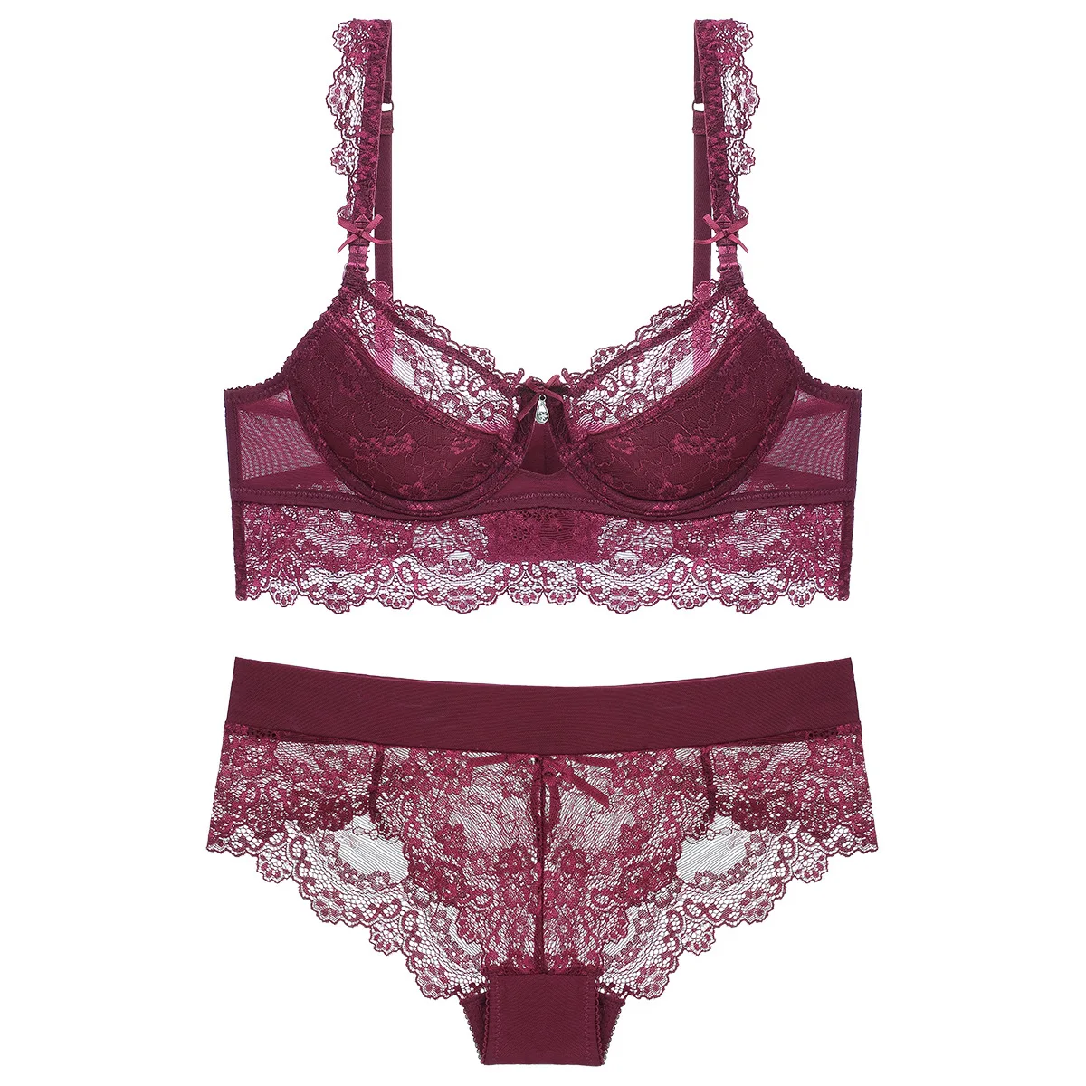 

Sexy Lace Lingerie Bra 34 Size Adjustable Strap Women Underwear Push Up Bra and Panties Set