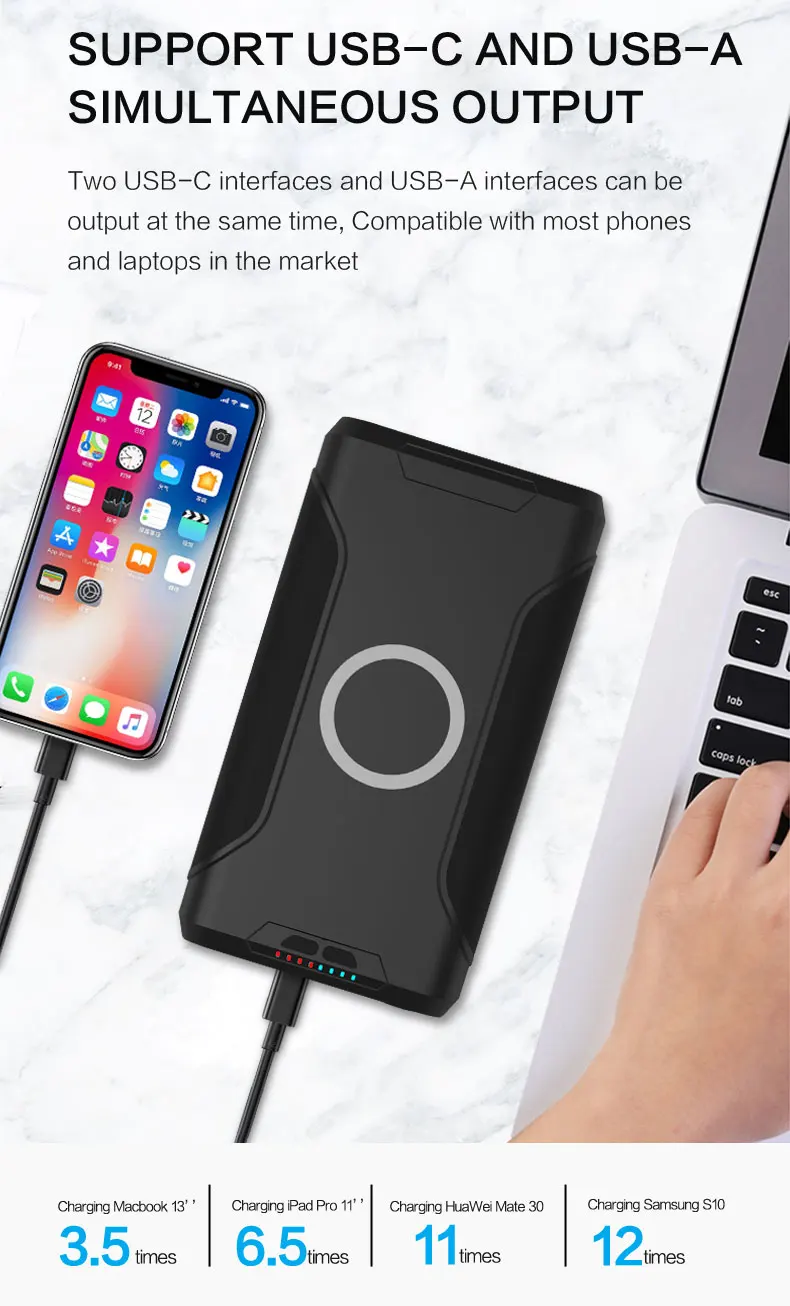 New Design OEM Waterproof Solar Wireless Charger Powerbank 72000mAh Outdoor Camping Powerful Power station - ANKUX.COM