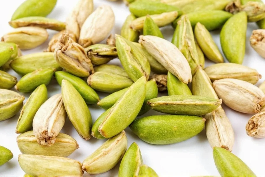 Cardamom pods being crushed in mortar and pestle