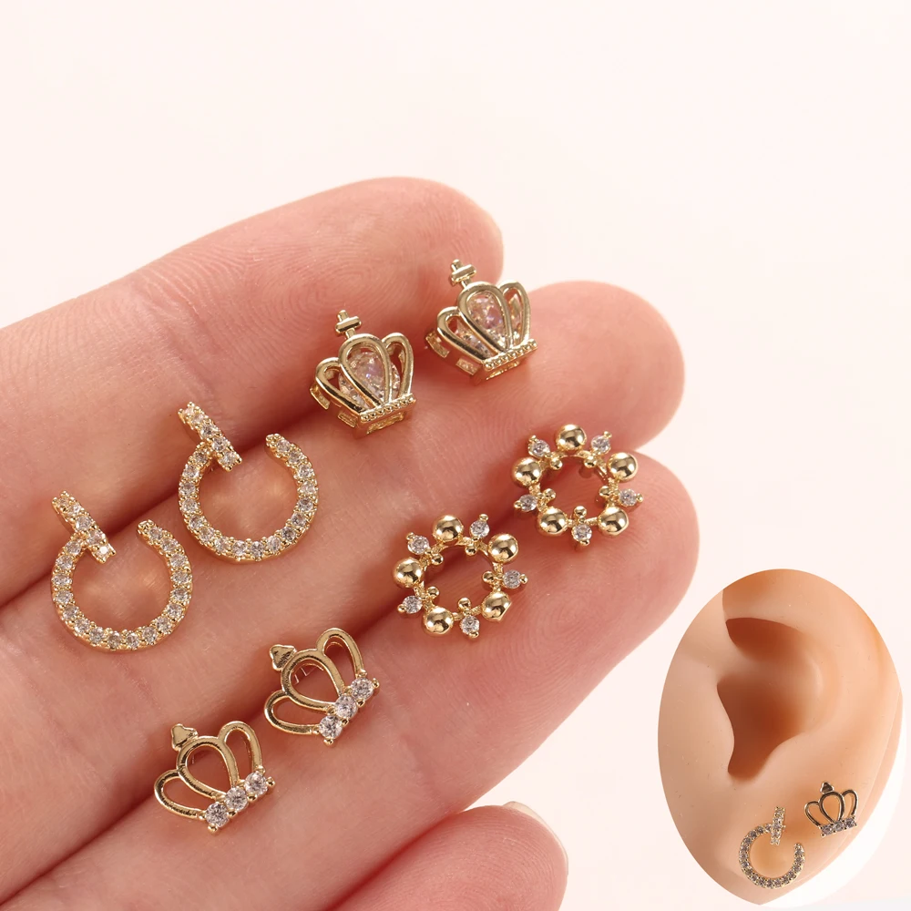 

2023 New Wholesale Fine Fashion Jewelry Earrings Designer Statement Cubic Zircon Huggies Earrings Women Luxury Hoop Earrings Set