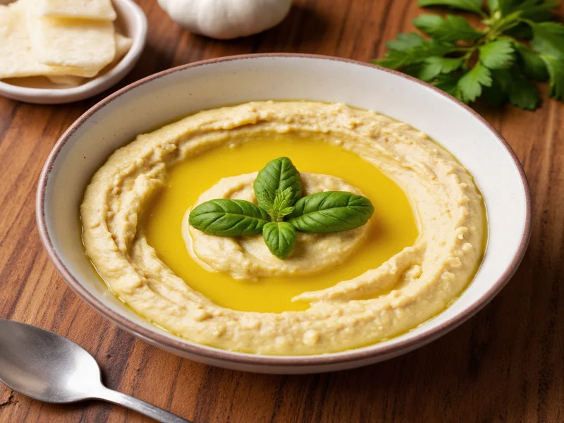 homemade garlic hummus without tahini