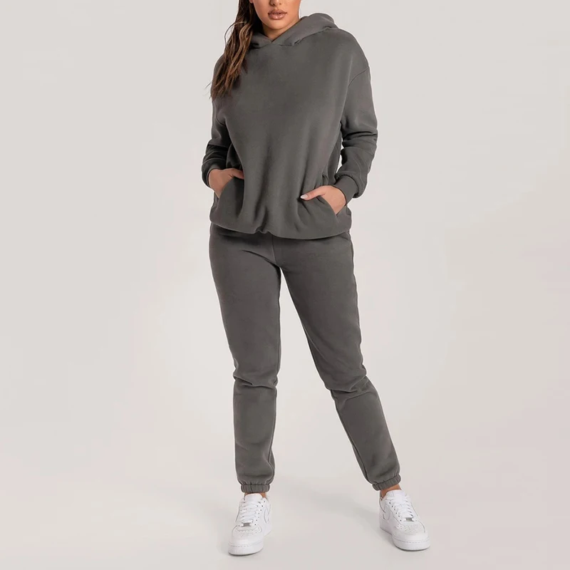 

New Arrivals unisex Solid Color Casual Sweater Suit OEM Long Sleeve Jogger Set Two Piece Hoodie Set Track Suits For Men, Customized color
