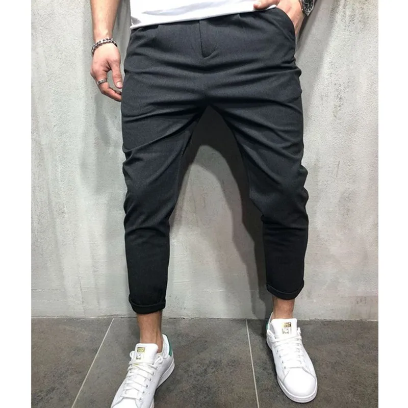 

Men's solid color casual pants all-match straight leg pants Men's casual pants, Shown