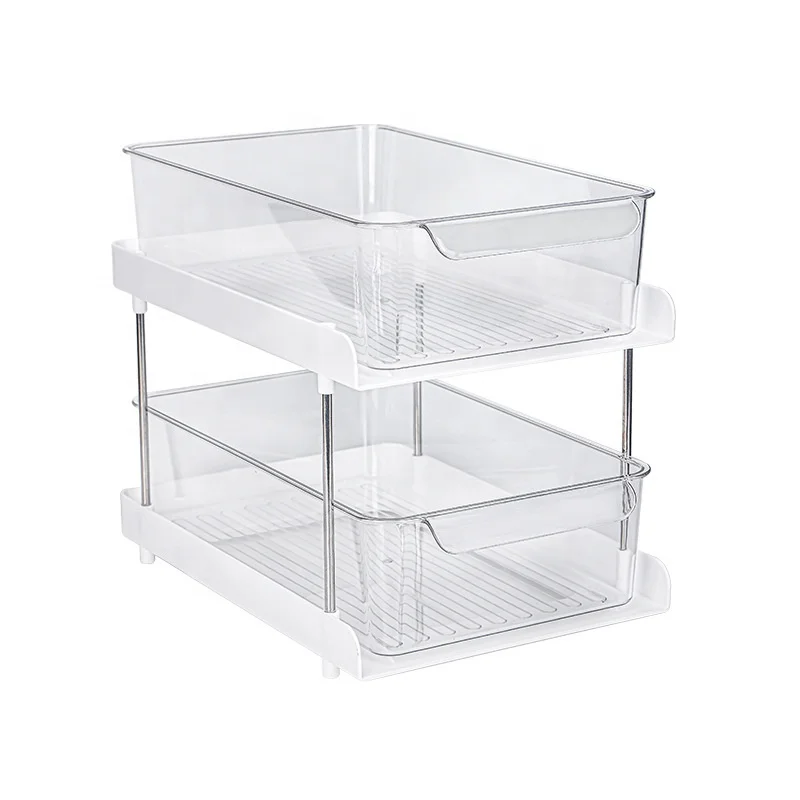 

2-layer 3-layer transparent box drawer storage rack for kitchen, living room, bathroom, desk surface, Multi color