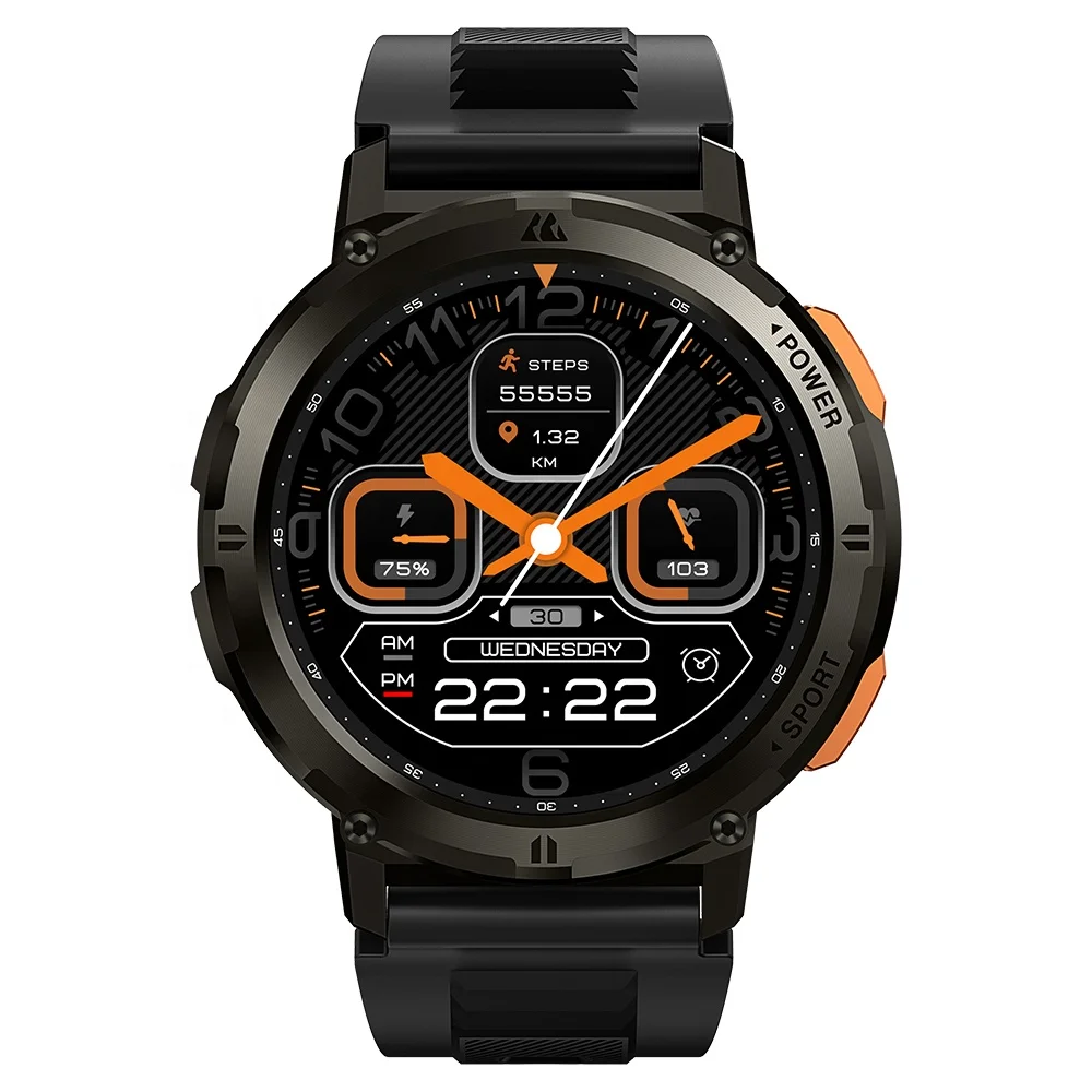 

KOSPET TANK T2 Wristwatch Fitness 1.43" Bright Screen Bt Call Heart Rate Monitor Sport Waterproof Outdoor Smart Watch For Men