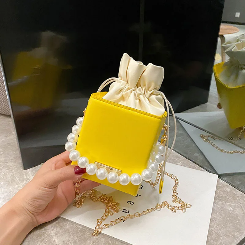 

2021 Pearl Women Hand Bags Crossbody Shoulder PU Purses Box Handbags For Ladies