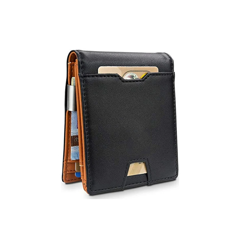 

MENS SLIM WALLET WITH MONEY CLIP RFID BLOCKING BIFOLD CREDIT CARD HOLDER