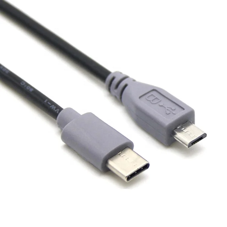 

High quality 1m Micro USB 5pin male to Type C male OTG cable, Black