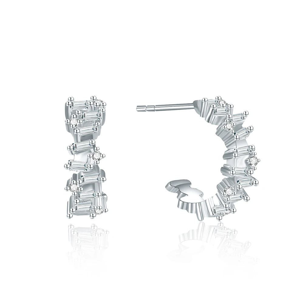

RINNTIN SE306 Fashion Jewelry Wholesale Factory 925 Sterling Silver Cuff Hoops Earrings for Women