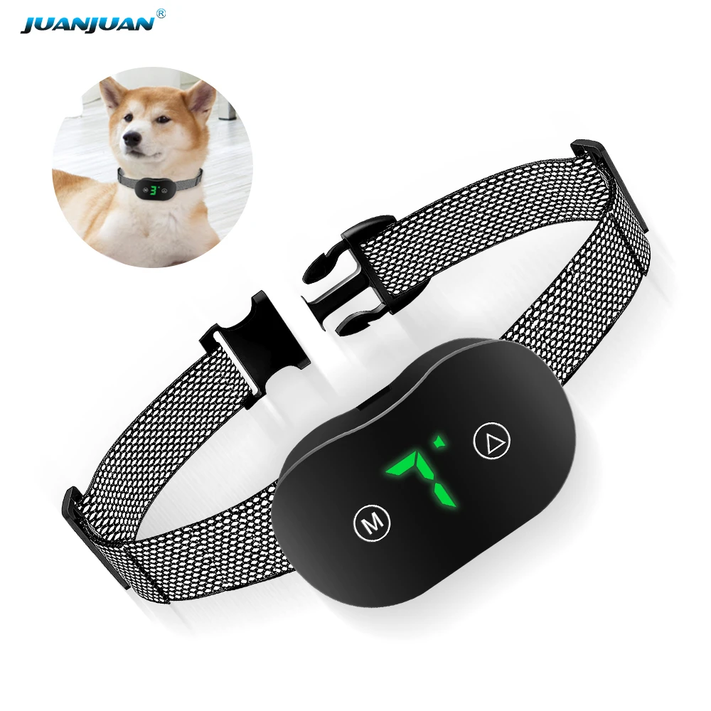 

2022 Electric Bark Dog Training Collar Waterproof Anti Bark Smart No Barking Rechargeable Pets Collar