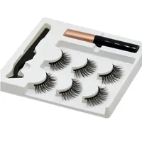 

Wholesale Natural Magnetic Eyelashes with Eyeliner Sets, Lashes And Eyeliner Tweezer Suit, 3 Pairs In A Kit