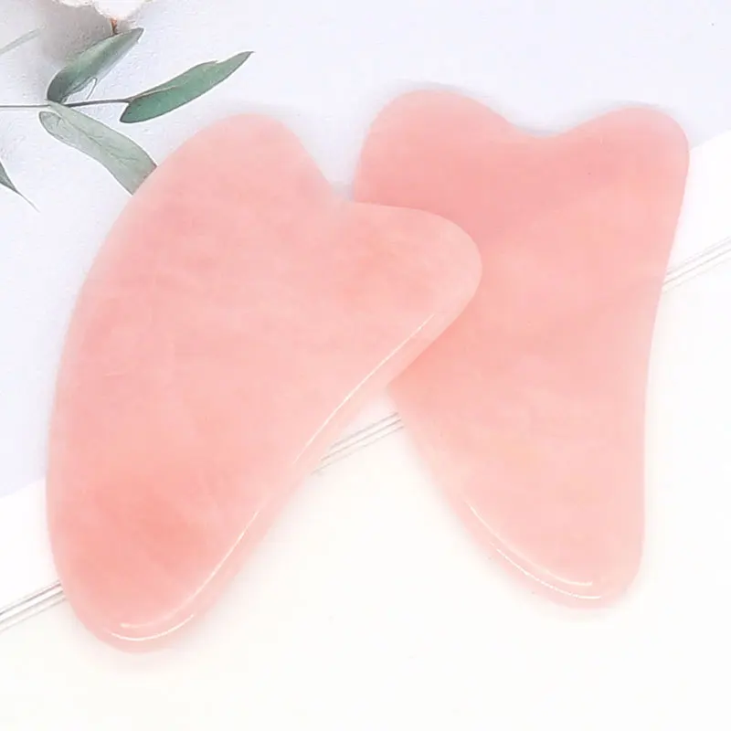 

Rose quartz guasha tool Anti Aging scraping massage tool for face & body