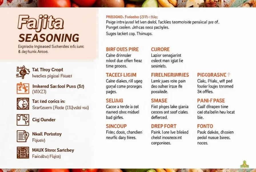 Homemade fajita seasoning ingredients arranged neatly on wooden table