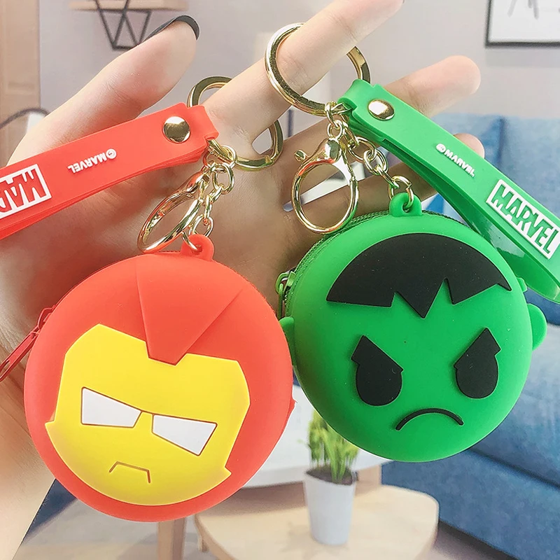 

Cartoon Coin Purses Kawaii Mini Wallet Chain Zipper Silicone Keychain Mickey Coin Purse