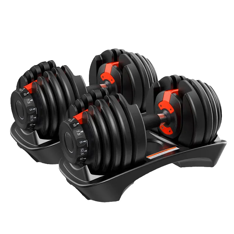 

High quality freely adjustable weight dumbbell 24KG=52.5LB 40KG=90LG, Red+black