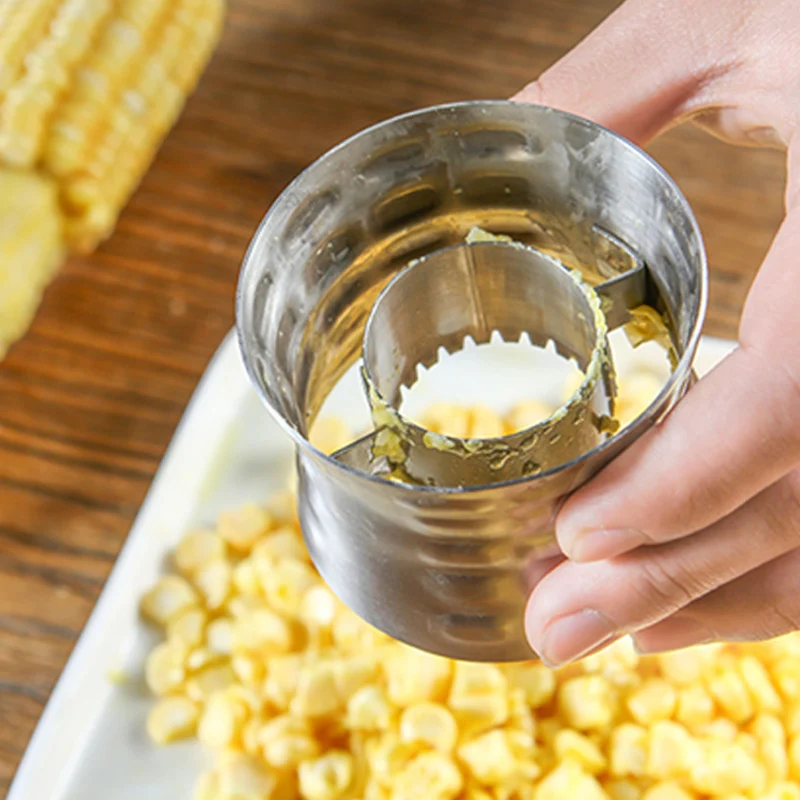 

Corn peeler stainless steel corn on the cob peeler slicer round peeler kitchen gadget, As photo