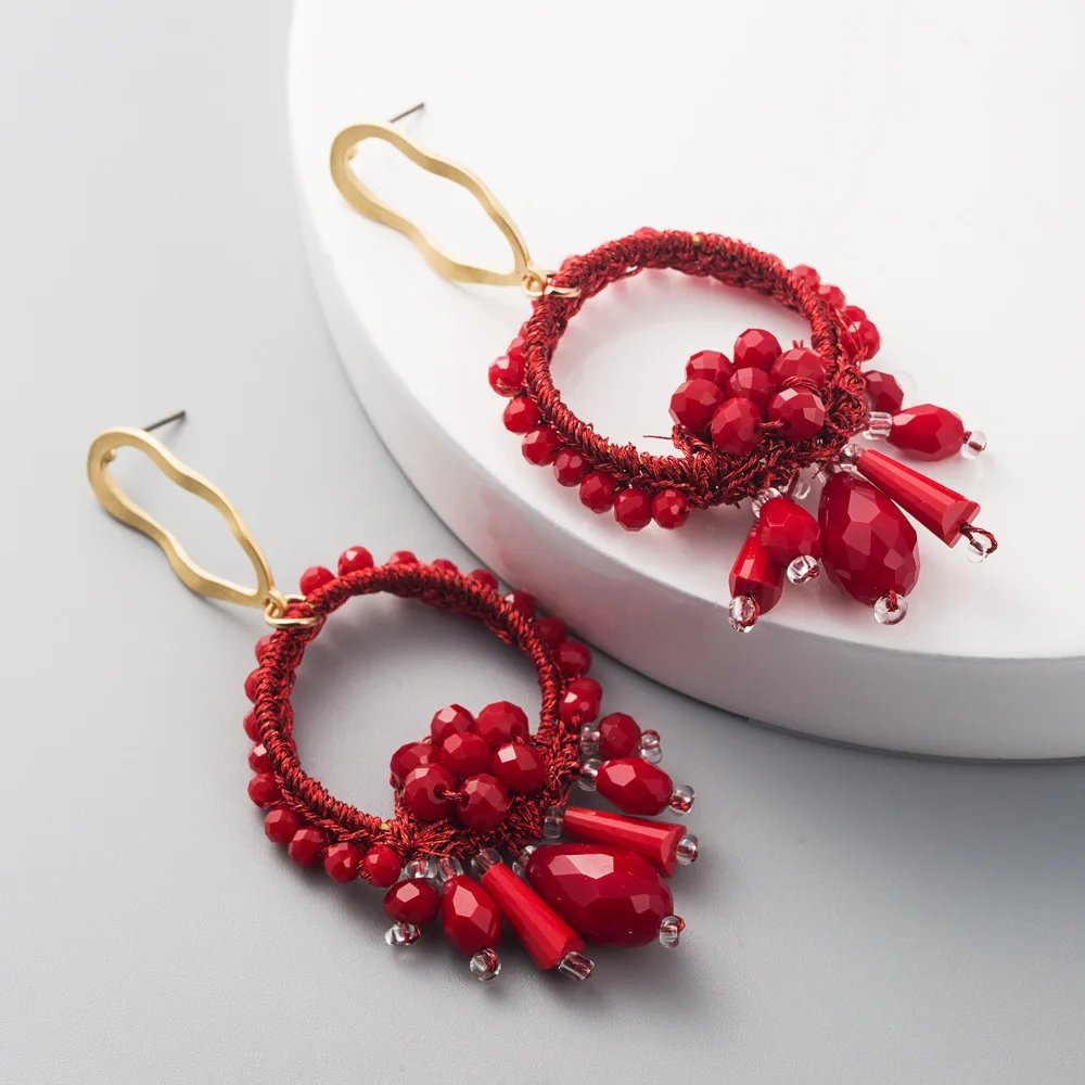 

Bohemian Design Party Birthday Christmas Gift Sweet Jewelry Stud Pendant Handmade Beaded Bohemia Earrings