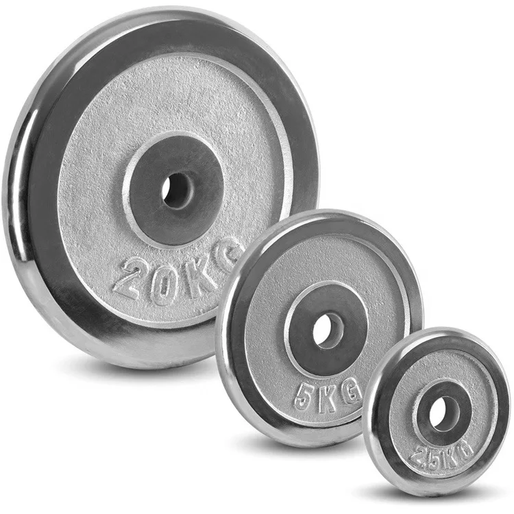 

Cheap weight plates free weights gym equipment fitness silver cast iron barbell dumbbell weight plate