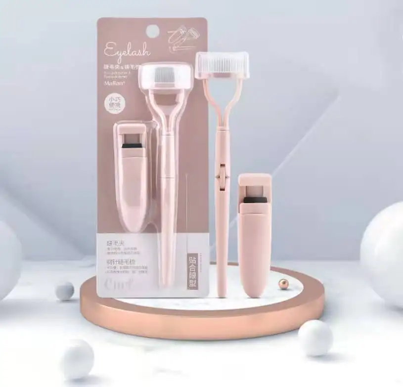 

New product combination eyelash curler set needle eyelash brush + partial eyebrow curler beauty tool 0601, Pink