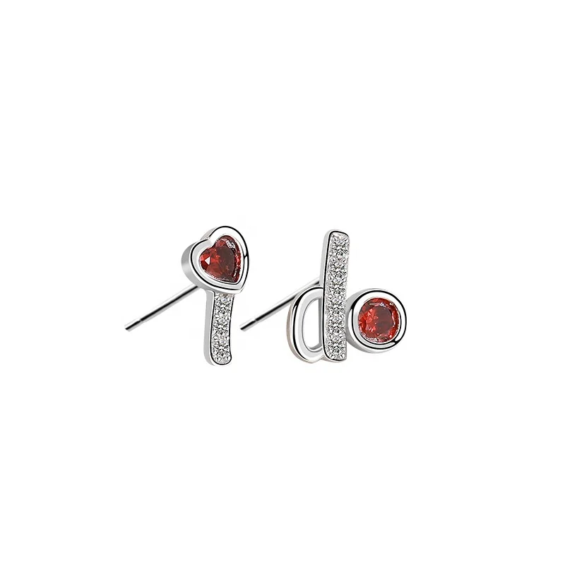 

Letter I Do Fashion Women Lovely Jewelry Women 100% 925 Sterling Silver Ruby Earring, White