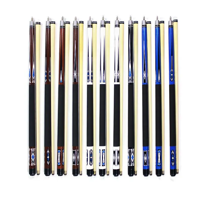 

Mixed Pattern 57 inches 1/2 Billiard Pool Cue White Wood Cue Stick with 12mm Cue Tip, Random color