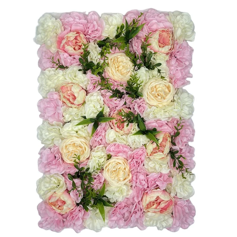 

Wholesale Modern Wedding Decoration Pink White Big And Small Peony Artificial Flower Wall, Picture shows