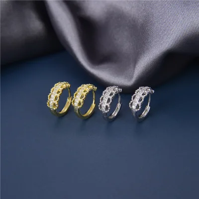 

Elegant Women Jewelry Micro Pave CZ Round Hoop Earrings 925 Sterling Silver Round Lace Flower Hoop Earrings For Women Girl