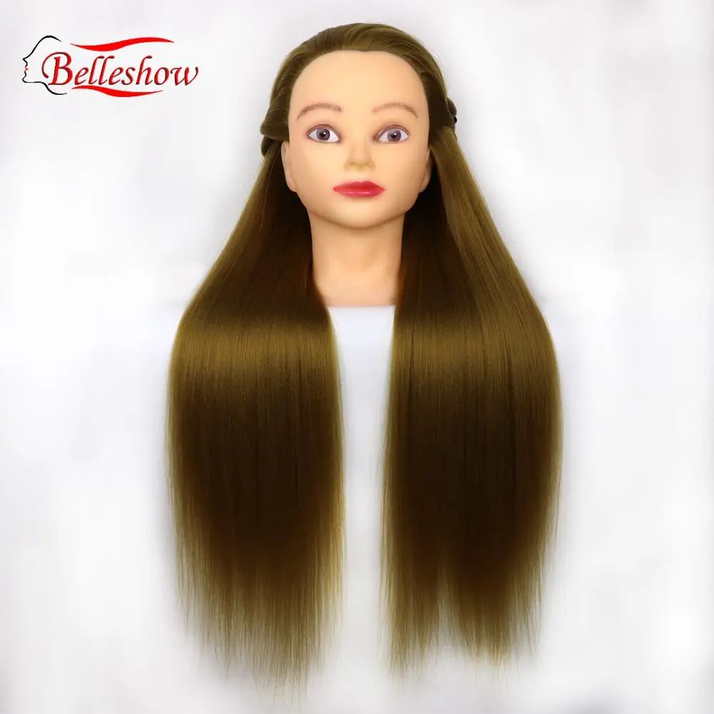 

Hot sell Training Head With Long Thick Hairs Practice Makeup Hairdressing Mannequin Dolls Styling Maniqui Yaki Straight hair