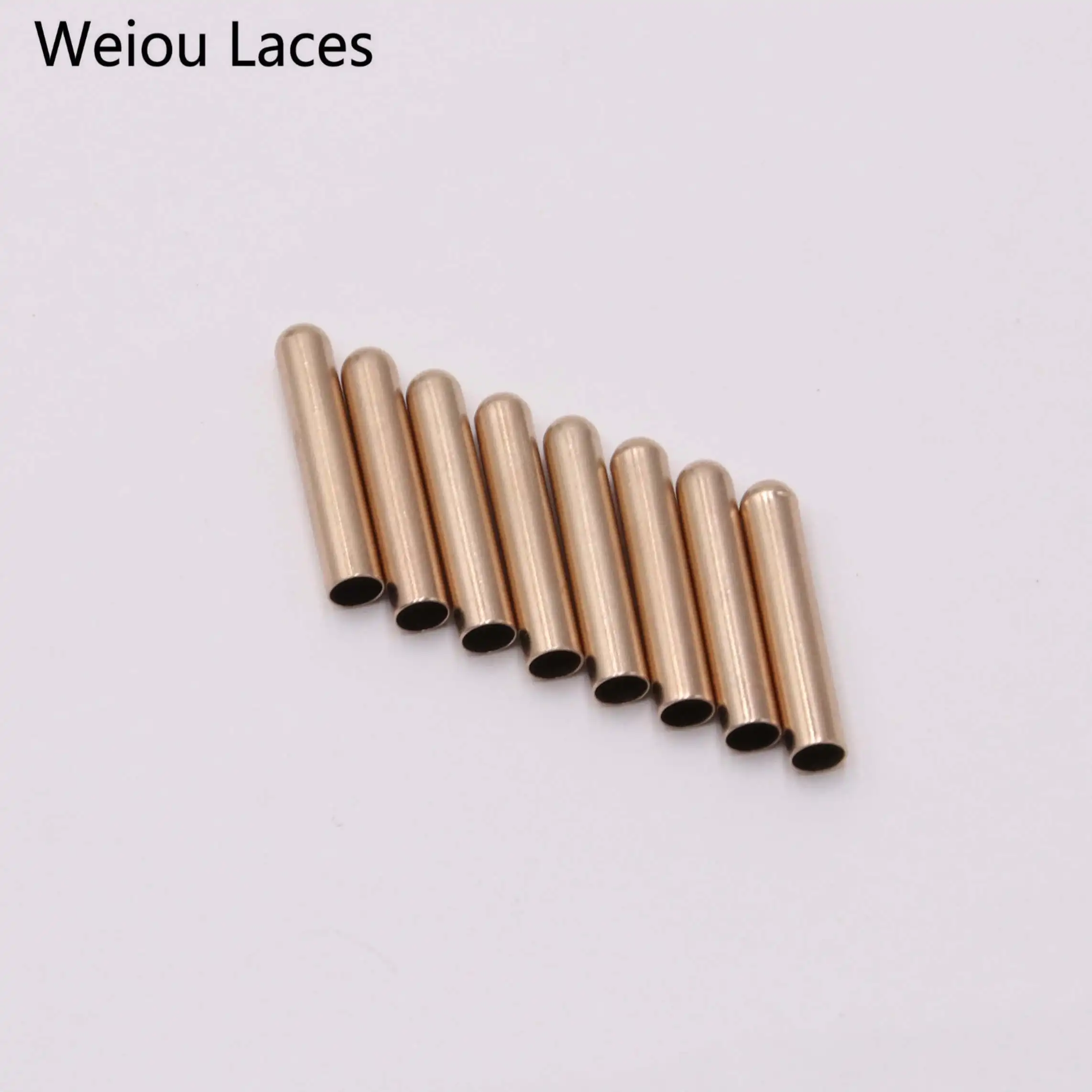 

Weiou manufacturer Classical Design Mental single color Seamless Aglets 4x22mm for shoelaces Hoodie cord, Gunblack,gold,silver,and rose gold