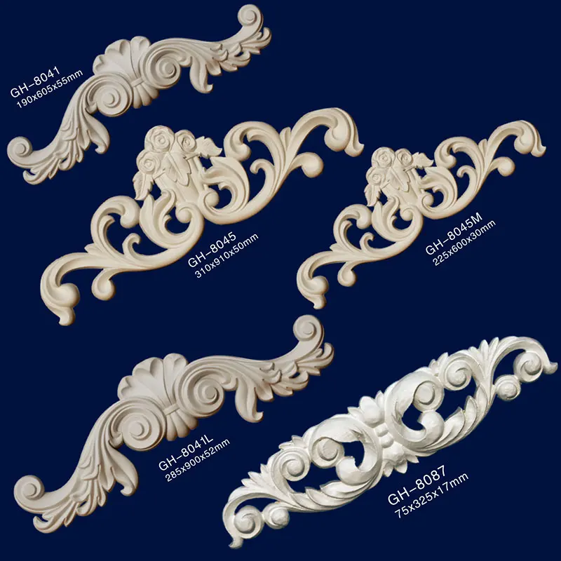 

Polyurethane Luxury Wall Decorative Ornament Ceiling Decor elements center onlays, White, gold, silver,bronze, champagne, custom made etc